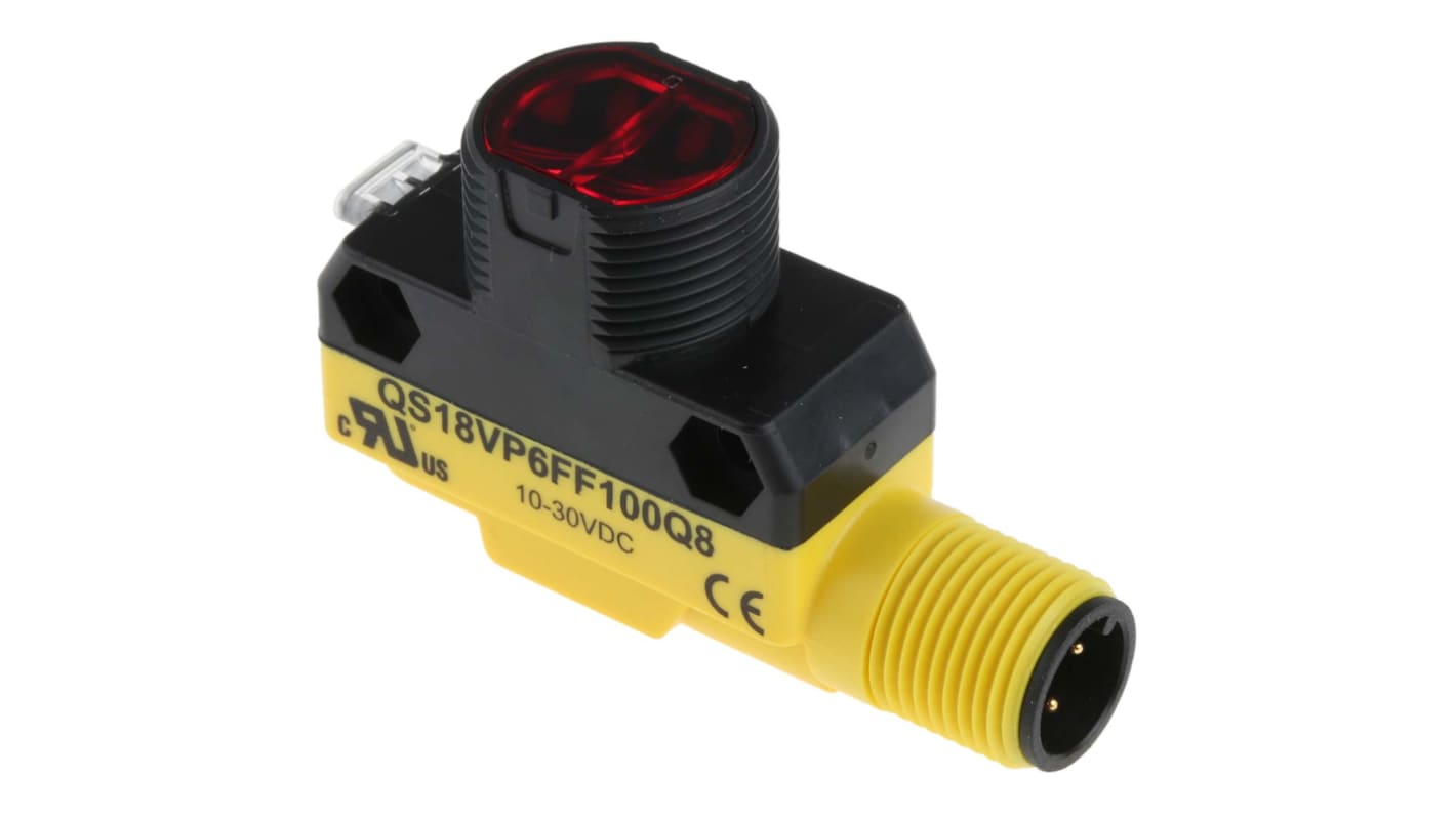 Rs-Online Sensore fotoelettrico Cilindrico Banner a diffusione rilevamento 100 mm uscita PNP
