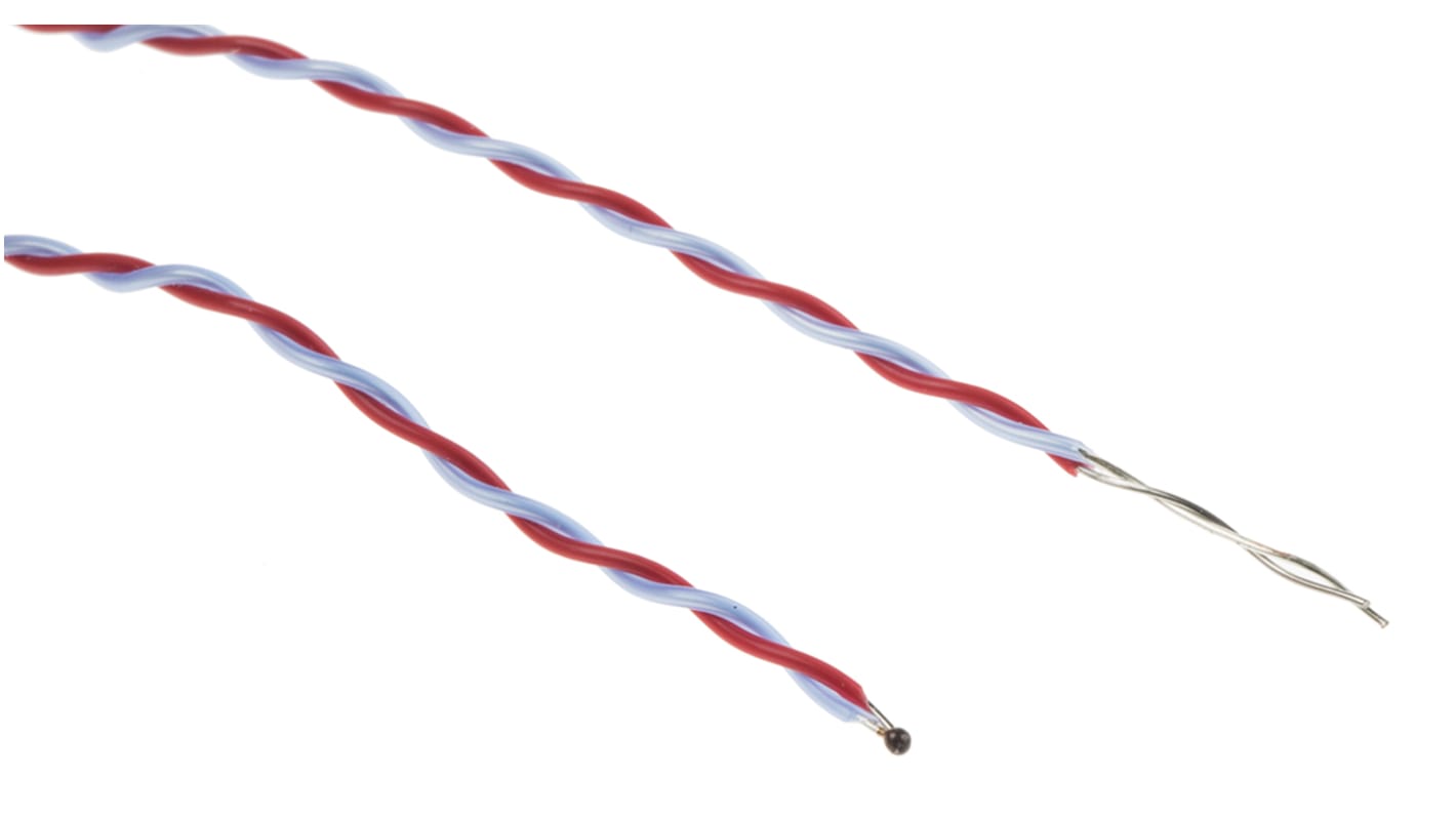 Termočlánek s odkrytým spojem 1m kabel typ T PFA 1m sonda na +250°C ANSI, V souladu s RoHS RS PRO