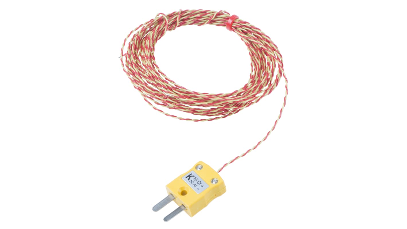 Termocoppia a giunzione esposta tipo K, Ø sonda 1/0.3mm, lungh. sonda 5m, +250°C