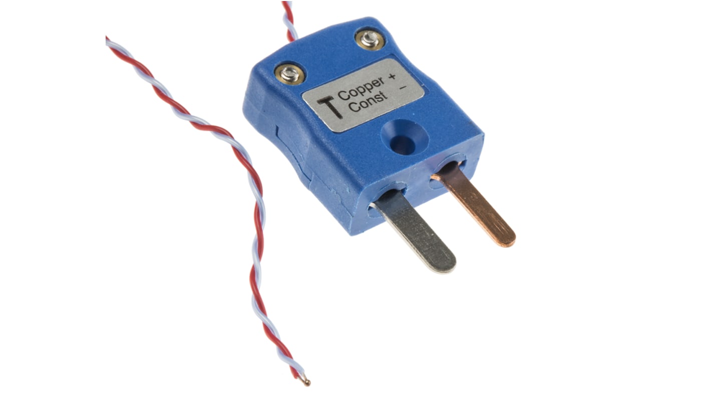 RS PRO T型外露结点热电偶, 探头Φ1/0.3mm x 5m, 可测+250°C, 线长5m, 微型插头接端, PFA探头
