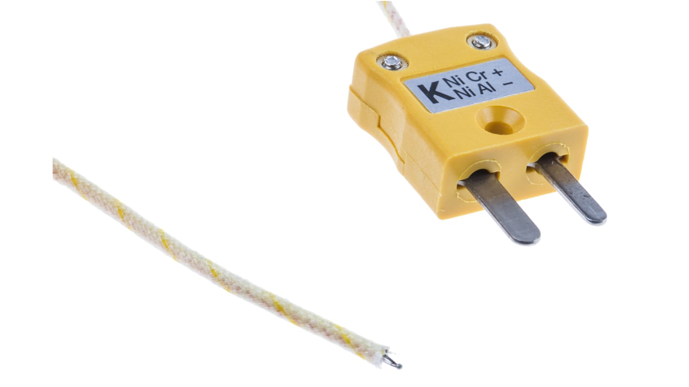 RS PRO Type K Exposed Junction Thermocouple 5m Length, 1/0.3mm Diameter → +350°C