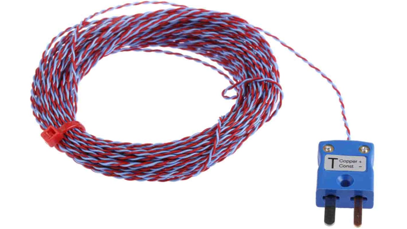 RS PRO Type T Exposed Junction Thermocouple 10m Length, 1/0.3mm Diameter → +250°C