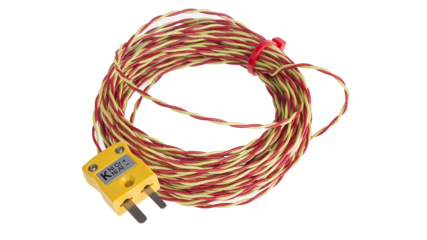 RS PRO Type K Exposed Junction Thermocouple 10m Length, 7/0.2mm Diameter → +250°C