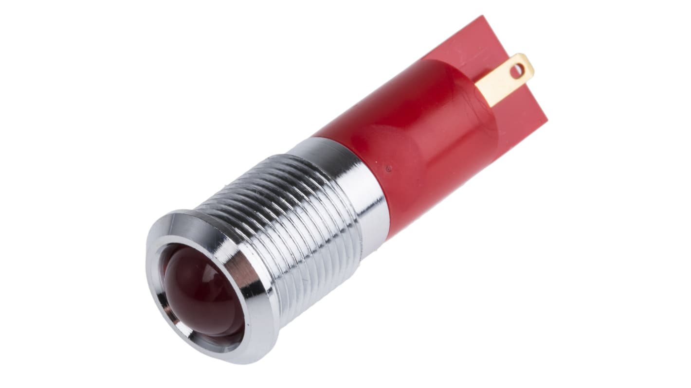 Indicatore da pannello RS PRO Rosso  a LED, 110V ca, IP67, Sporgente, foro da 14mm