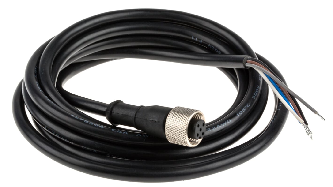Banner Straight Female 5 way M12 to Unterminated Sensor Actuator Cable, 2m