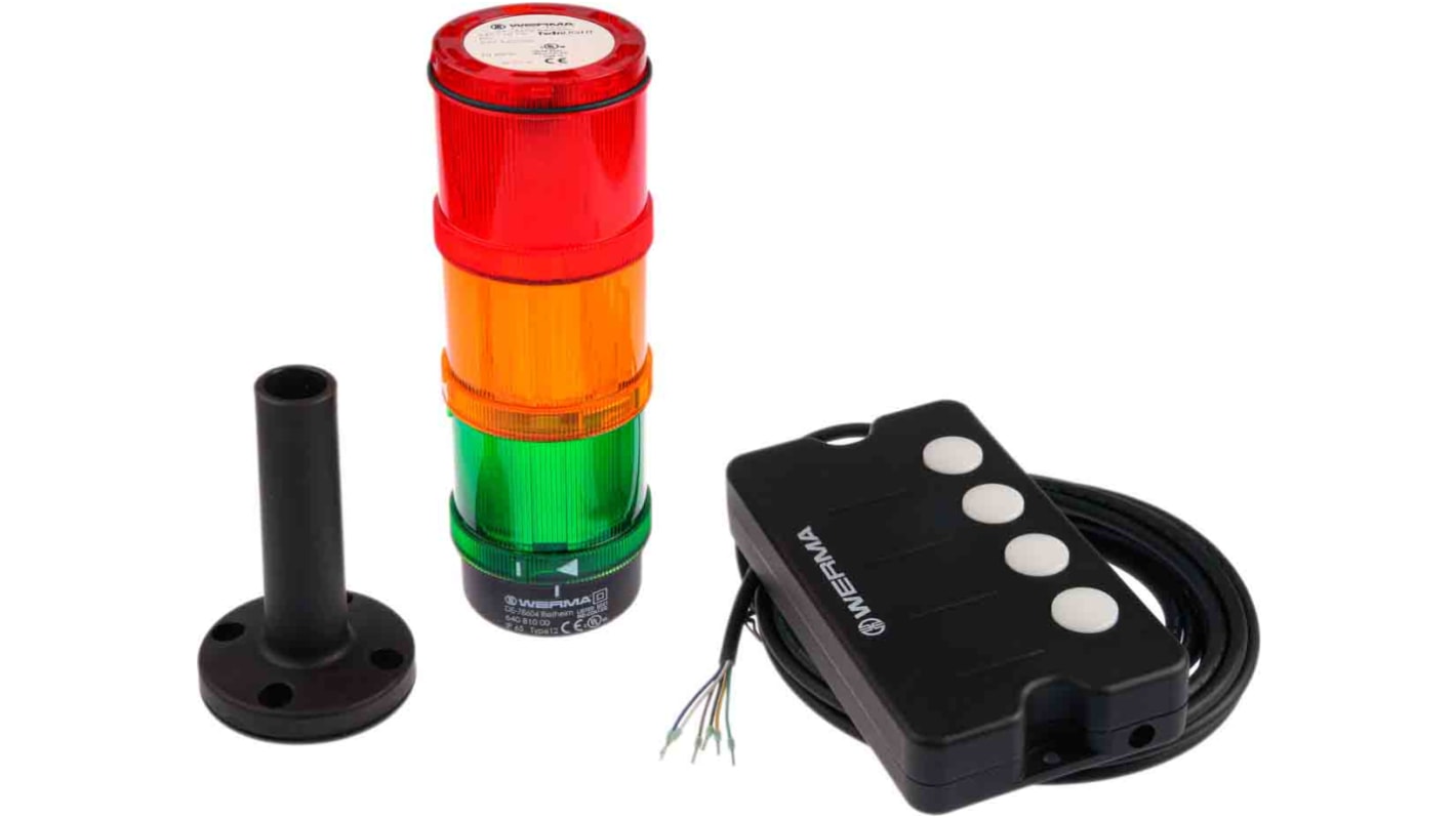 Rs-Online Kit luce Andon Werma 24 V c.c. 90 → 250 V c.a. LED 3 elementi lenti lenti Verde rosso giallo