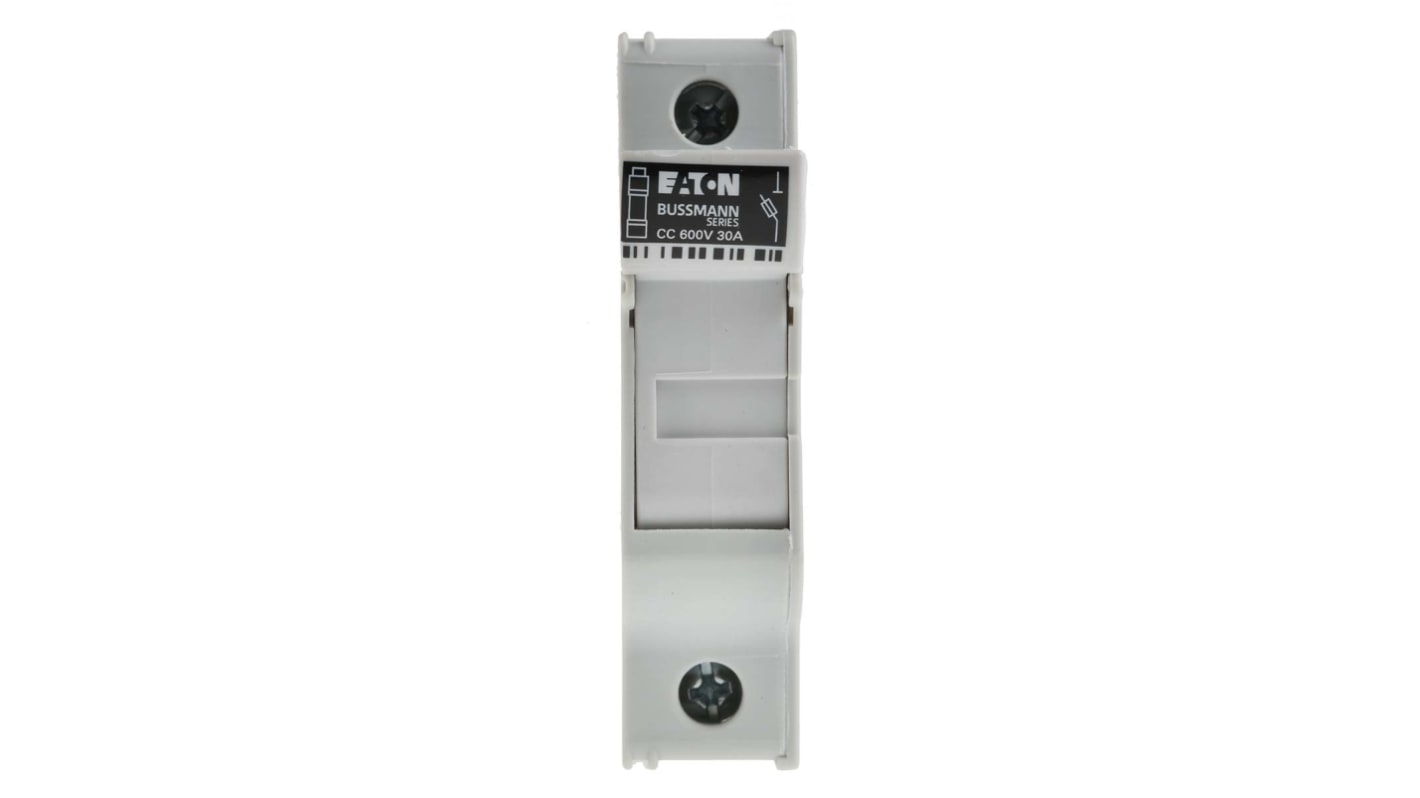 Eaton 30A Rail Mount Fuse Holder for 10 x 38mm Fuse, 1P, 600V ac