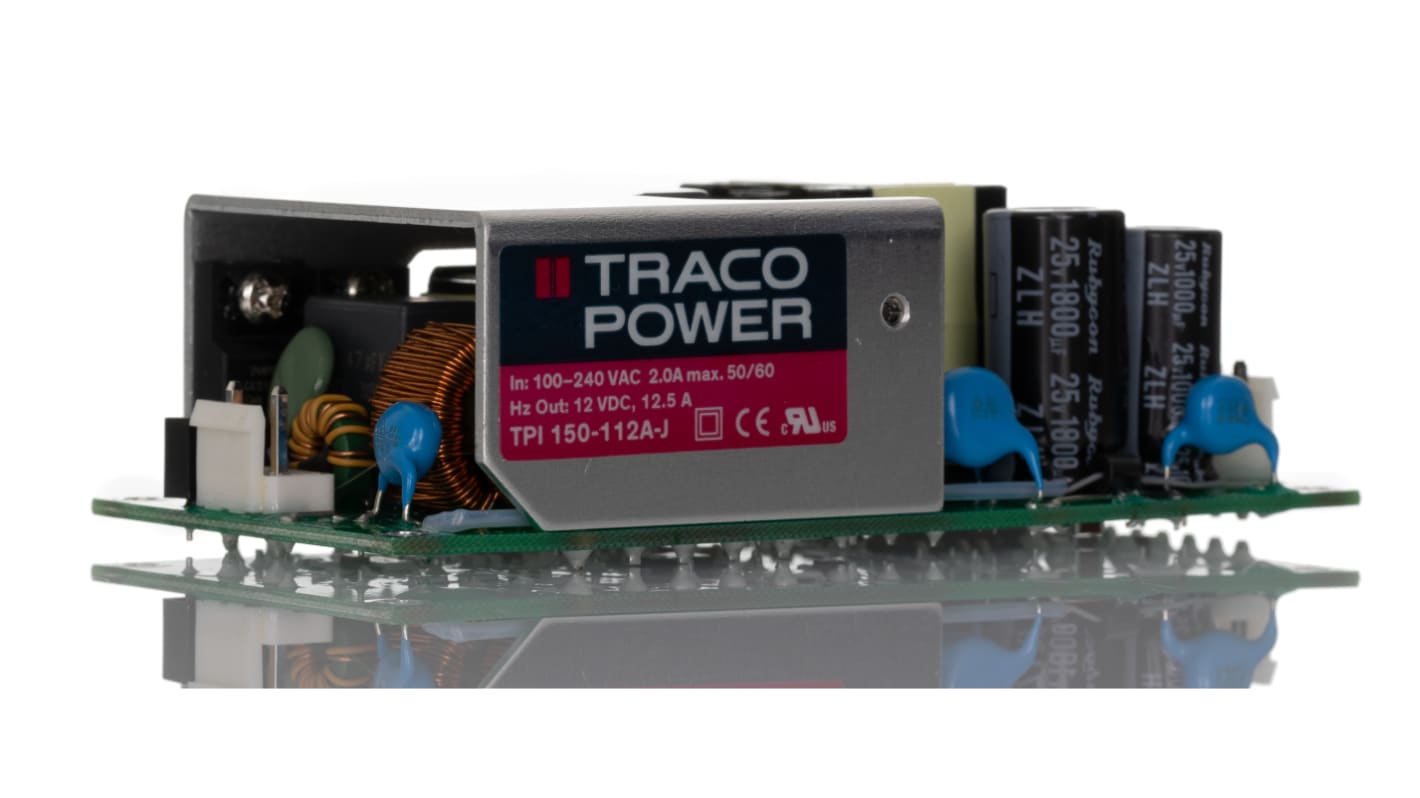 TRACOPOWER Switching Power Supply, TPI 150-112A-J, 12V dc, 8.33A, 150W, 1 Output, 120 → 370 V dc, 85 →