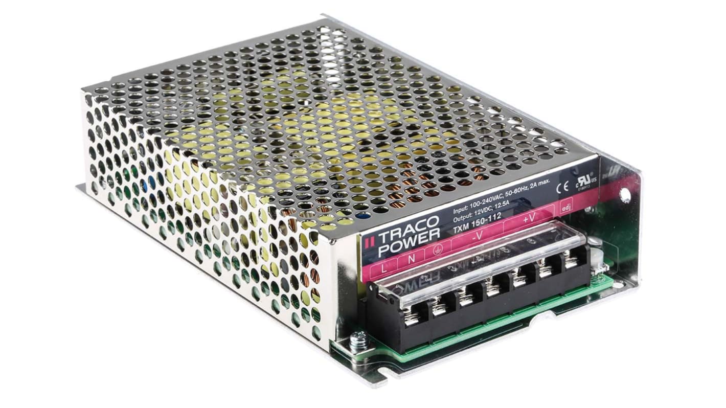 Alimentation à découpage TRACOPOWER, 150W, 1 sortie à  12V c.c., 12.5A