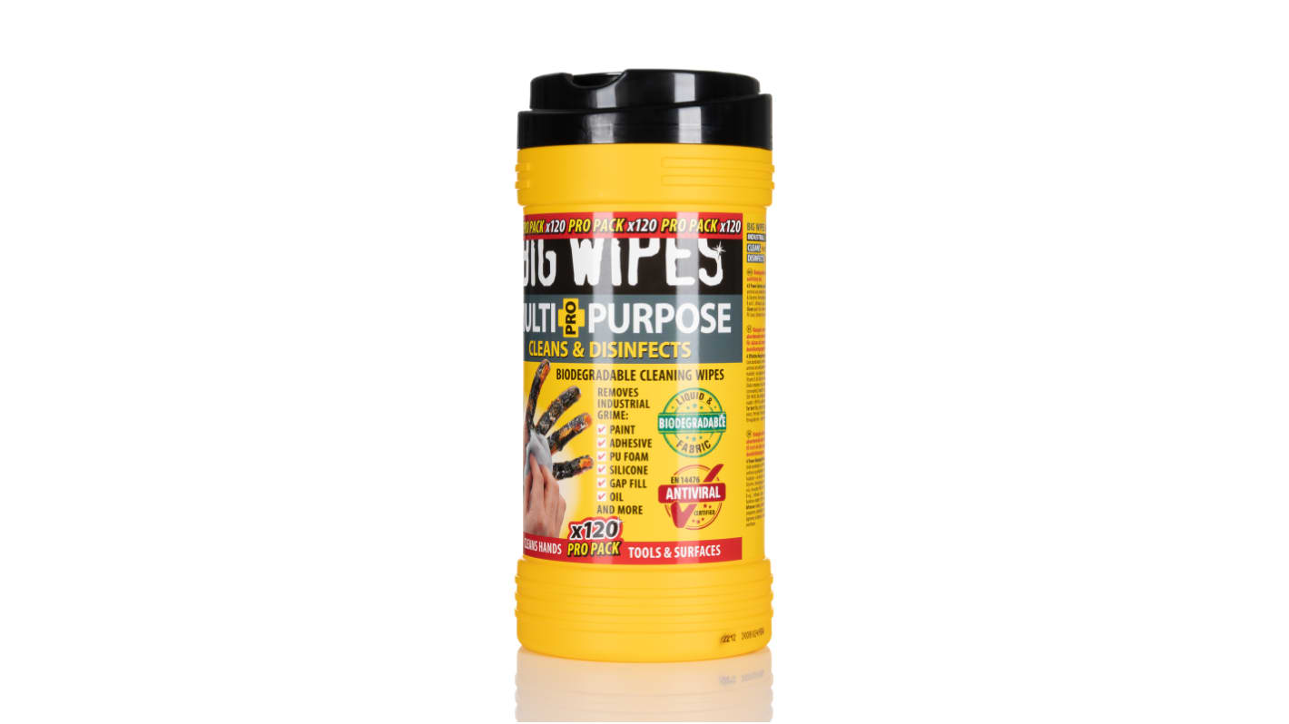 Lingettes Big Wipes MULTI-PURPOSE PRO+ pour Nettoyants multi-usages, 120 par Boîte distributrice