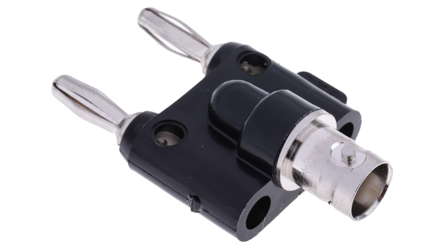 Fluke Black, Male Test Connector Adapter With Nickel Plated Beryllium Copper contacts and Nickel Plated