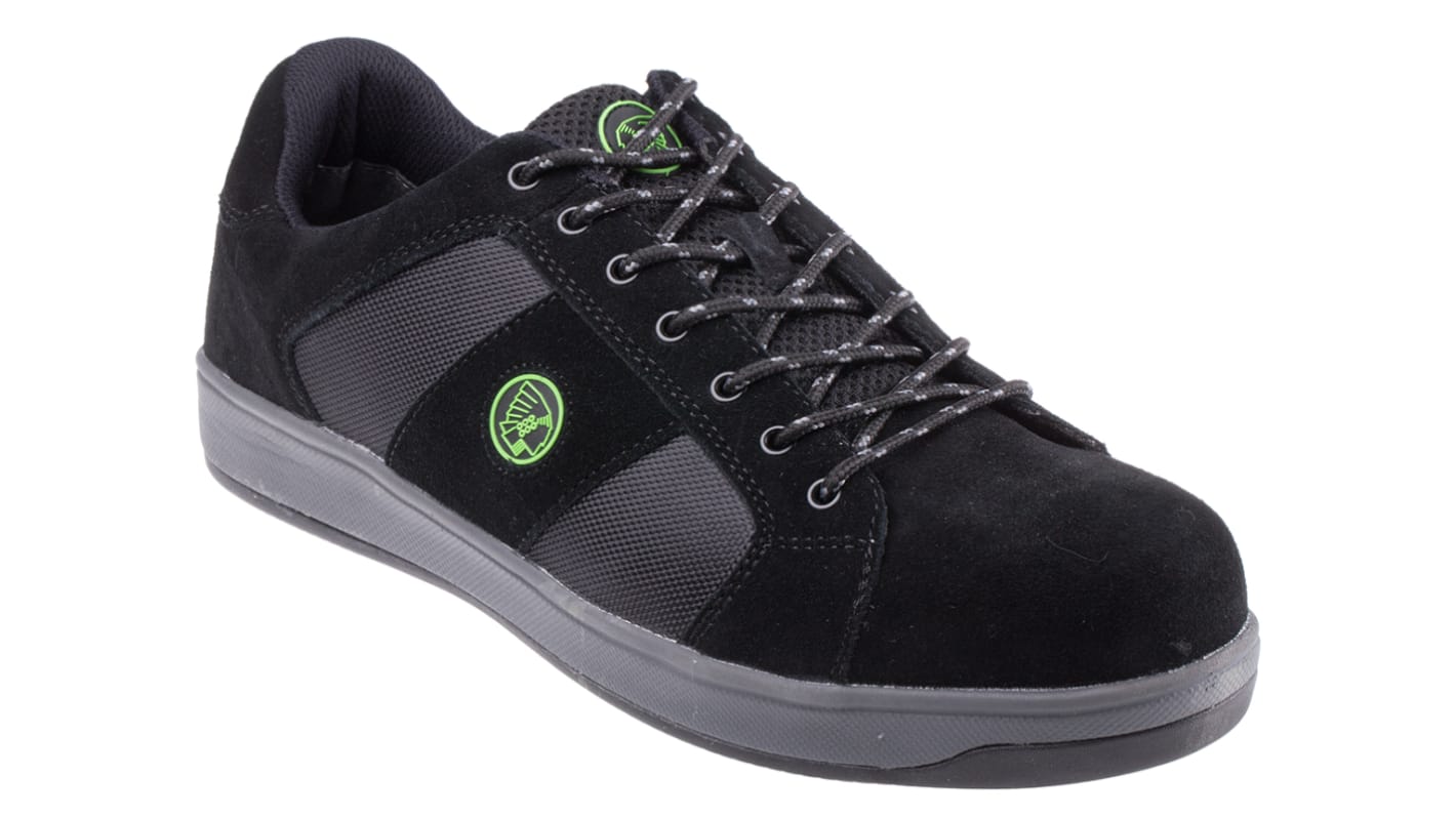 RS PRO Herren Sicherheitshalbschuhe Schwarz, mit Zehen-Schutzkappe EN 20345 S1P, Größe 46 / UK 12