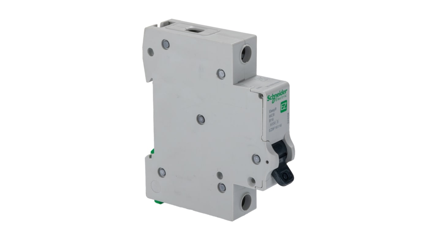Schneider Electric Easy 9 EZ9 MCB, 1P, 16A Curve B, 230V AC, 6 kA Breaking Capacity