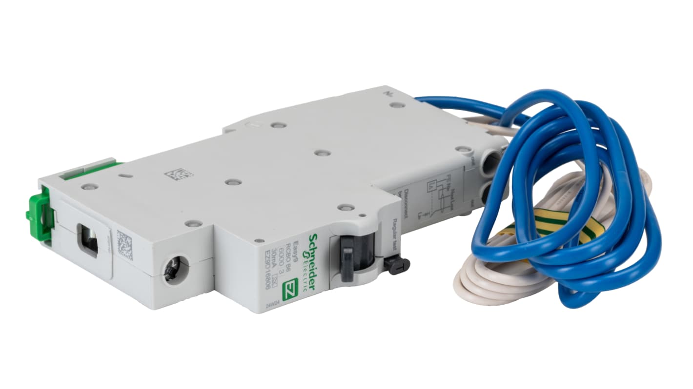 Schneider Electric RCD, 6A Current Rating, 1P+N Poles, Type AB, Easy9 Range