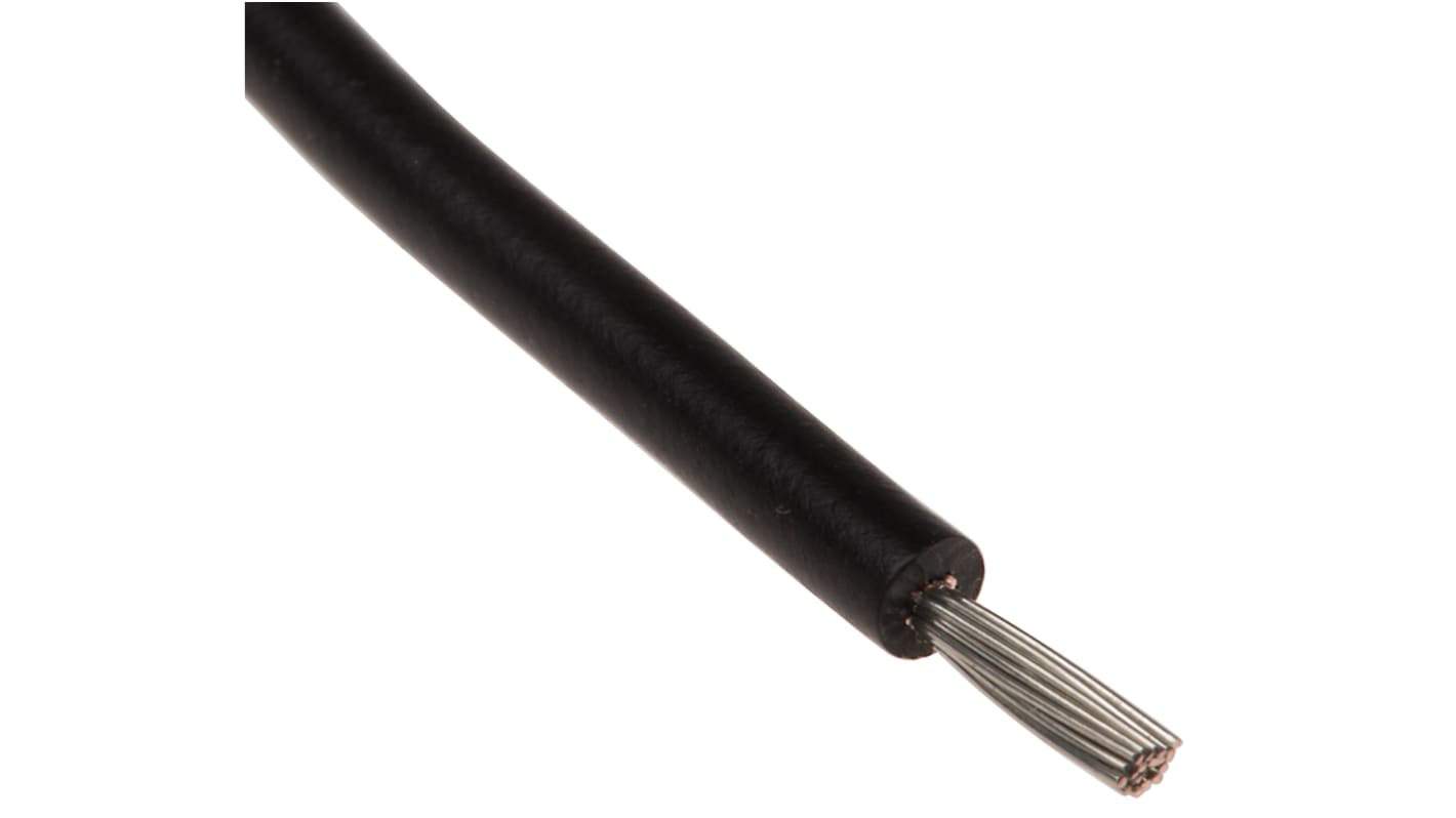 Cable de conexión RS PRO, área transversal 0,6mm² Entornos hostiles Filamentos del Núcleo 19/0,2 mm Negro, 750 V, long.