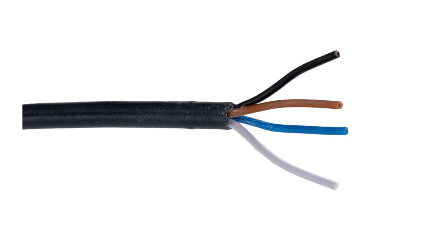 Phoenix Contact SAC-4P-100.0-PUR/0.25 Data Cable, 4 Cores, 0.25 mm², 100m, Black PUR Sheath, 24 AWG