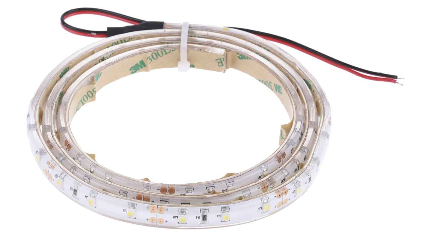 RS PRO 12V White LED Strip Light, 4000 → 4500K Colour Temp, 1m Length