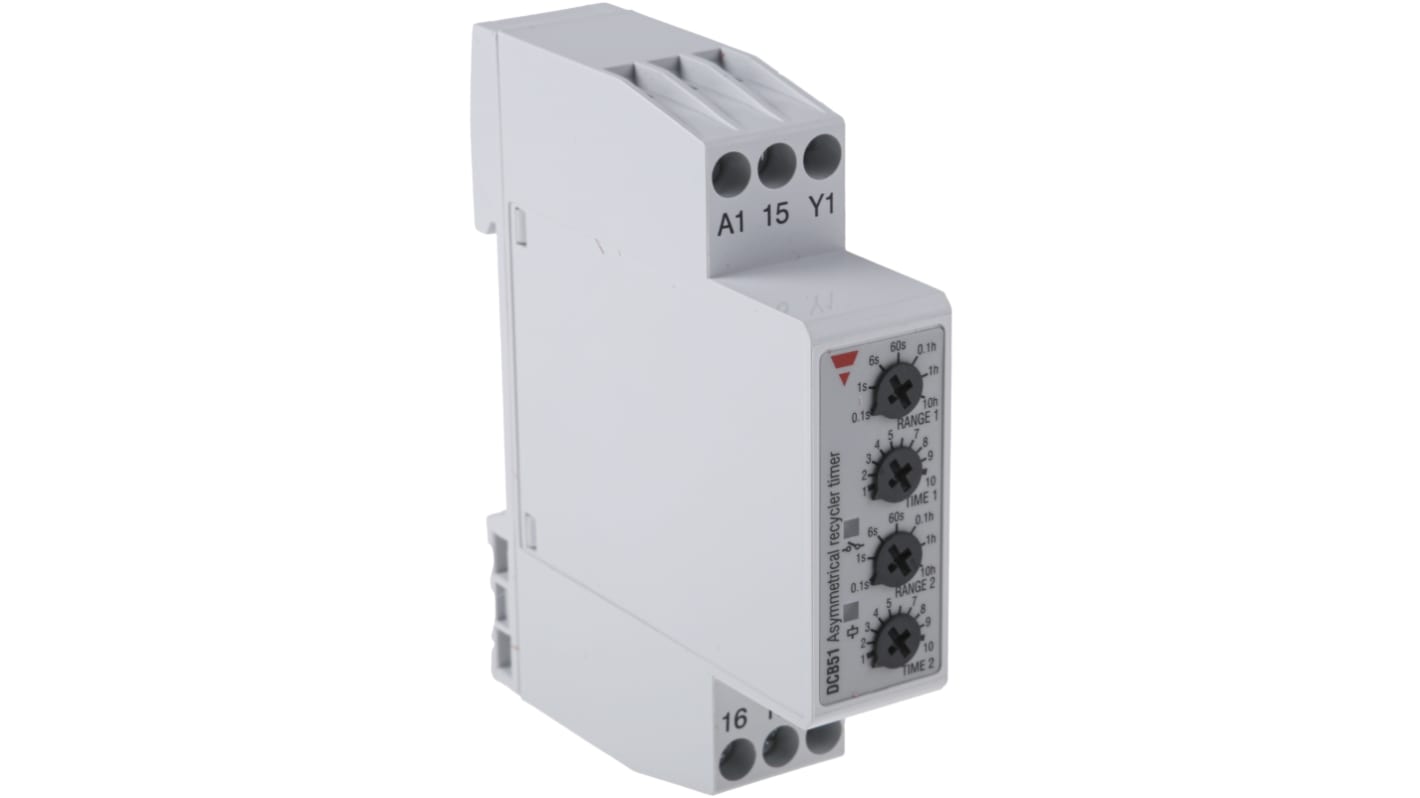 Carlo Gavazzi DIN Rail Mount Timer Relay, 24 V dc, 24 → 240V ac, 2-Contact, 0.1 s → 100h, SPDT