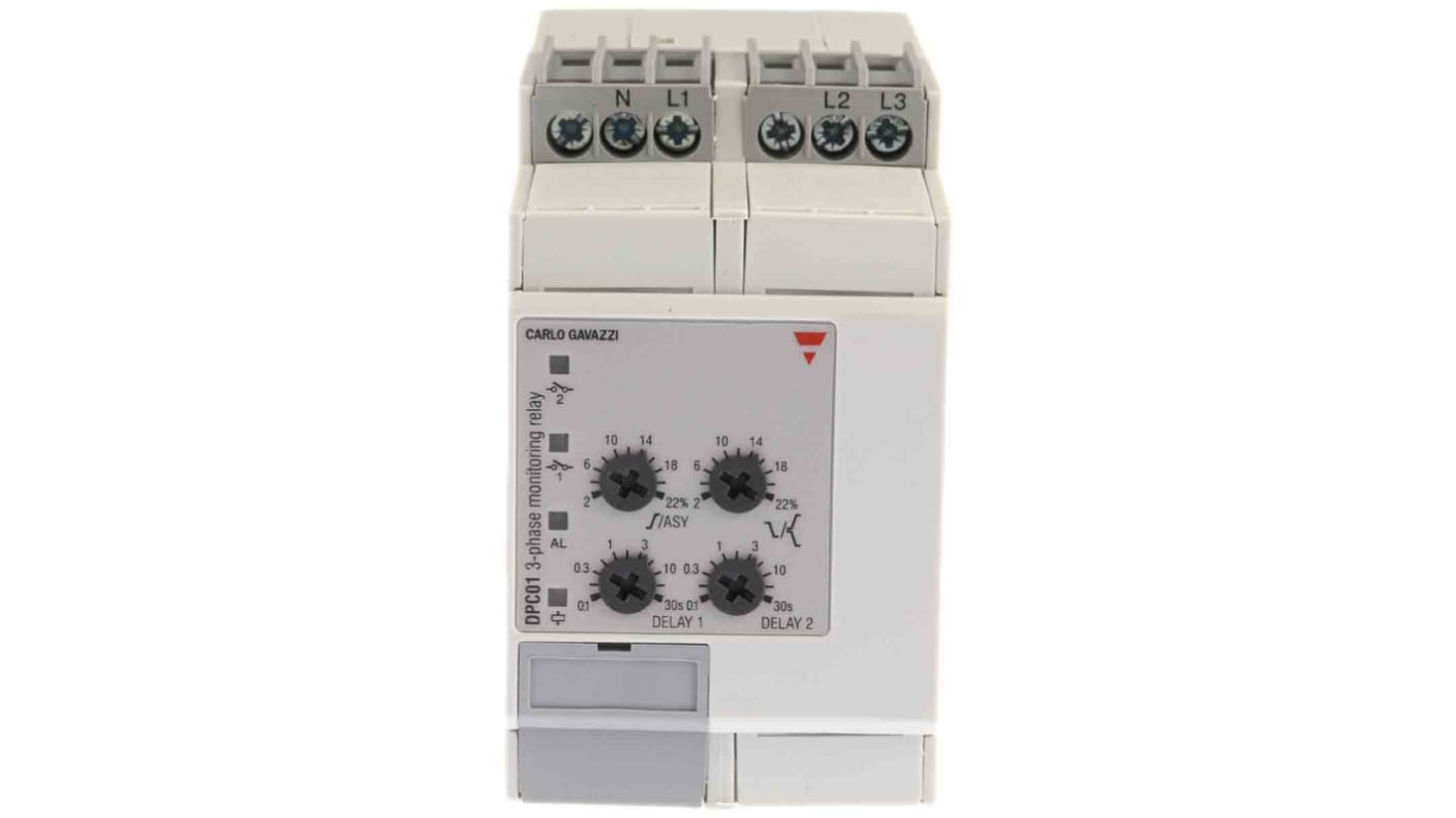 Carlo Gavazzi モニタリングリレー, SPDT, DINレール, 510 → 793V ac, DPC01DM69