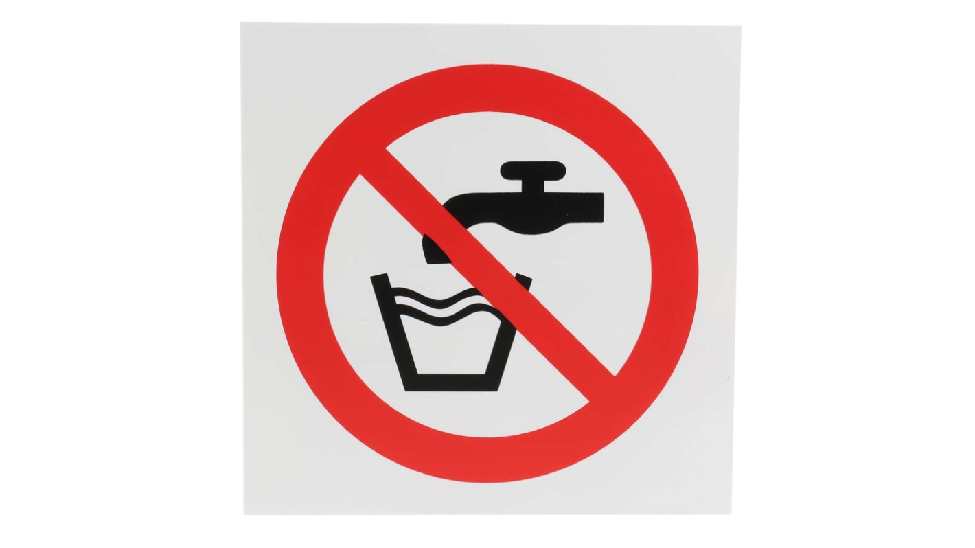 Plastic Not Drinking Water Prohibition Sign, None