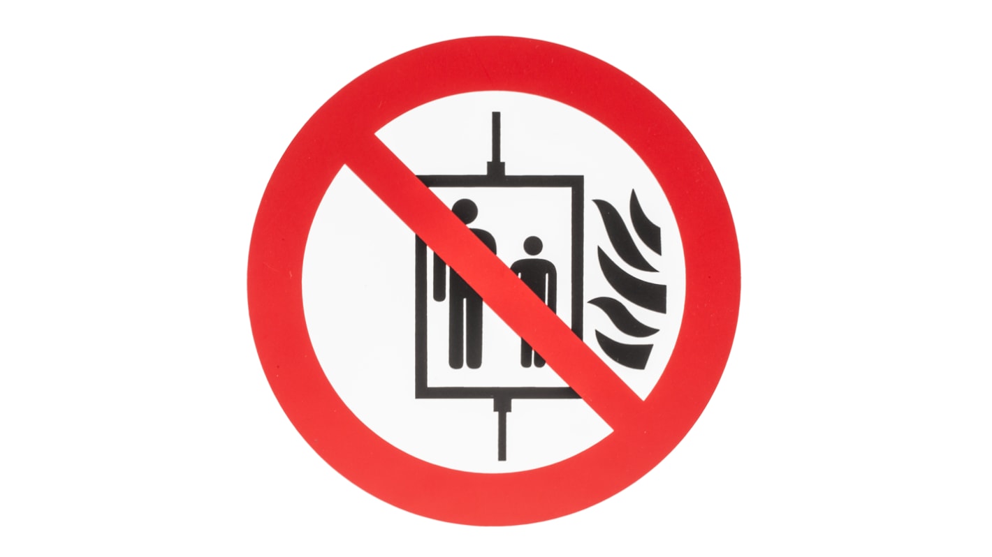 Plastic Fire Safety Sign,  With Pictogram Only Text