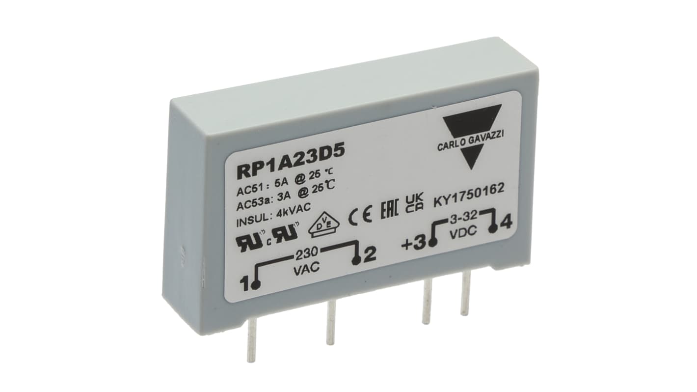 Relè a stato solido RP1A23D5, Montaggio su circuito stampato, 5 A, 265 V c.a., CA RP1