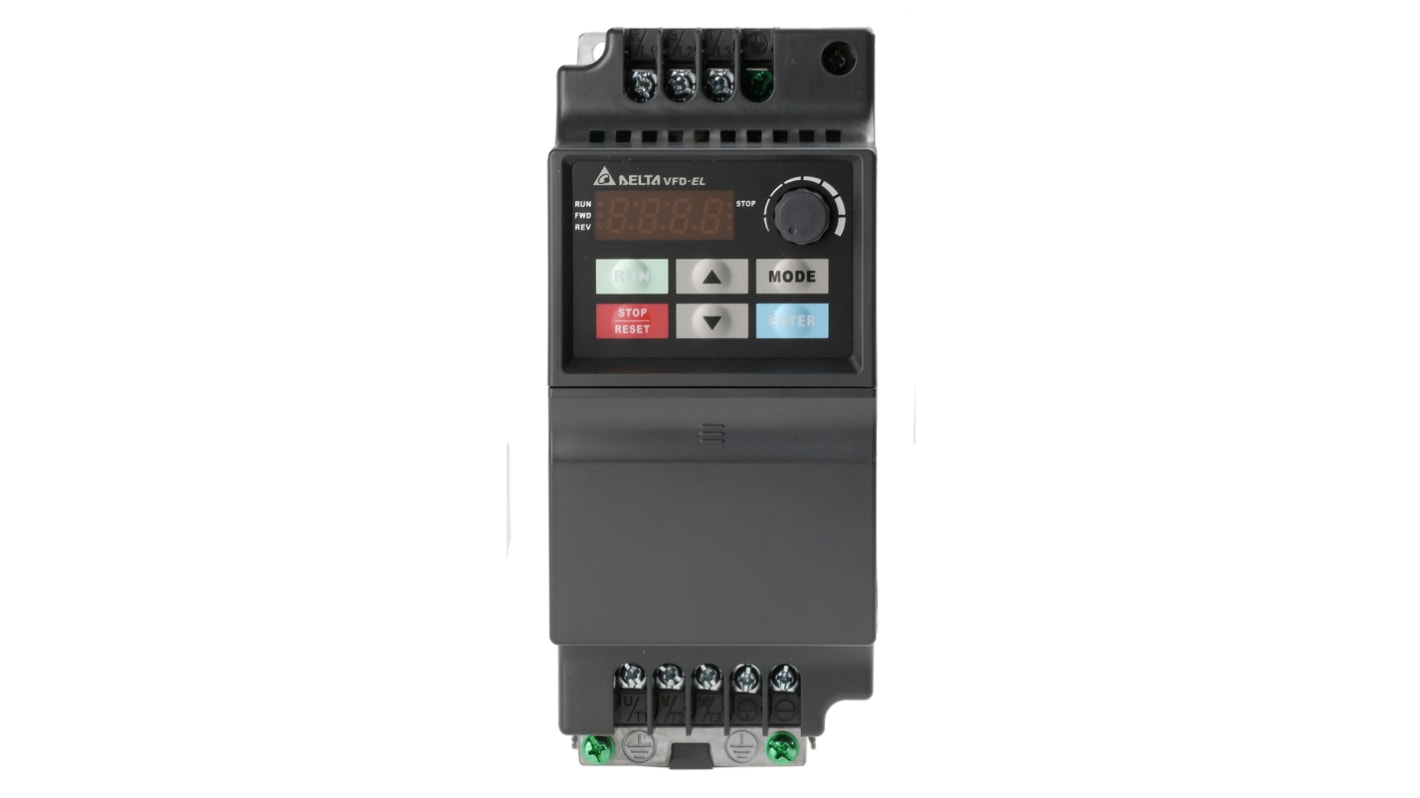 Delta Electronics Inverter Drive, 1.5 kW, 3 Phase, 400 V ac, 4.3 A, VFD-EL Series