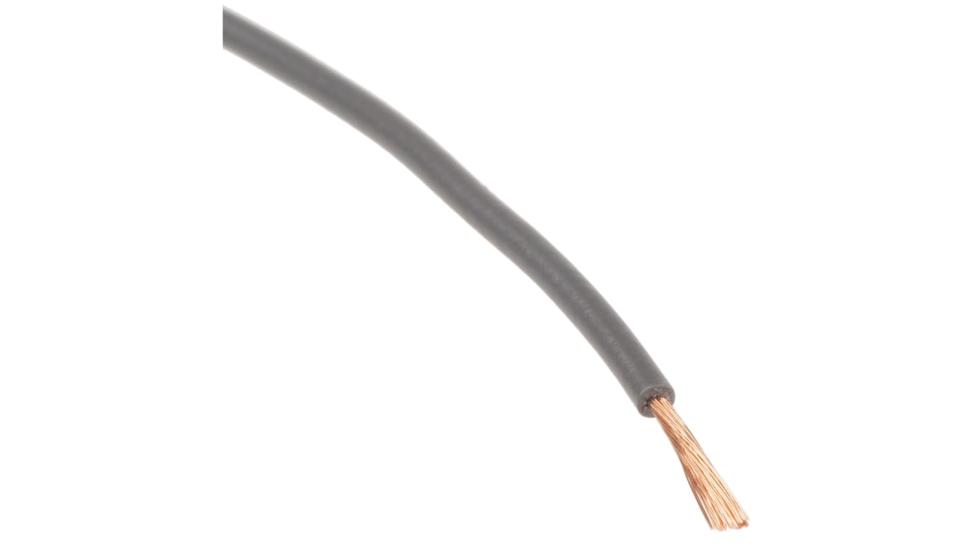 RS PRO Grey 0.26 mm² Hook Up Wire, 23 AWG, 3/0.07 mm, 100m, PVC Insulation