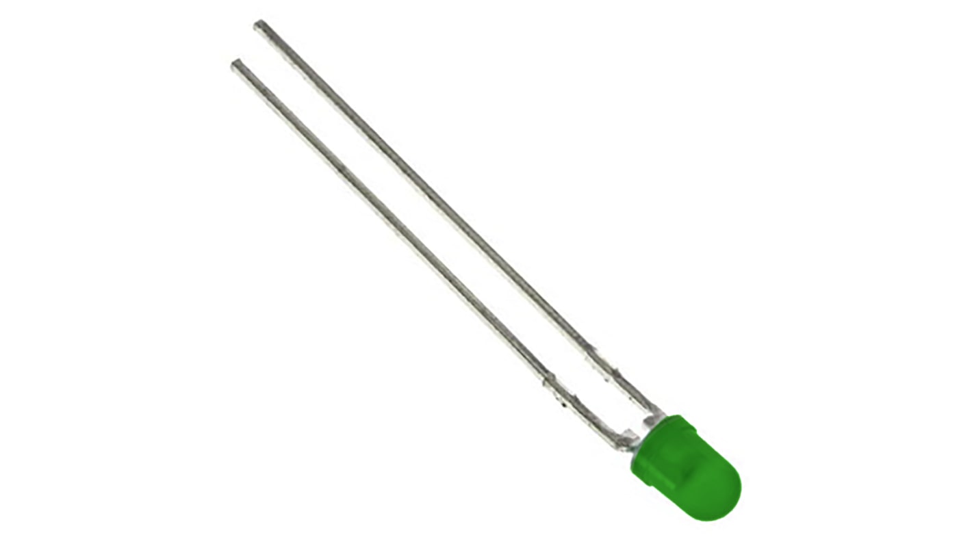 Kingbright LED, 緑, スルーホール実装, 3 mm 砲弾型 (T-1), L Kingbright LED, 緑, スルーホール実装, 3 mm 砲弾型 (T-1), L