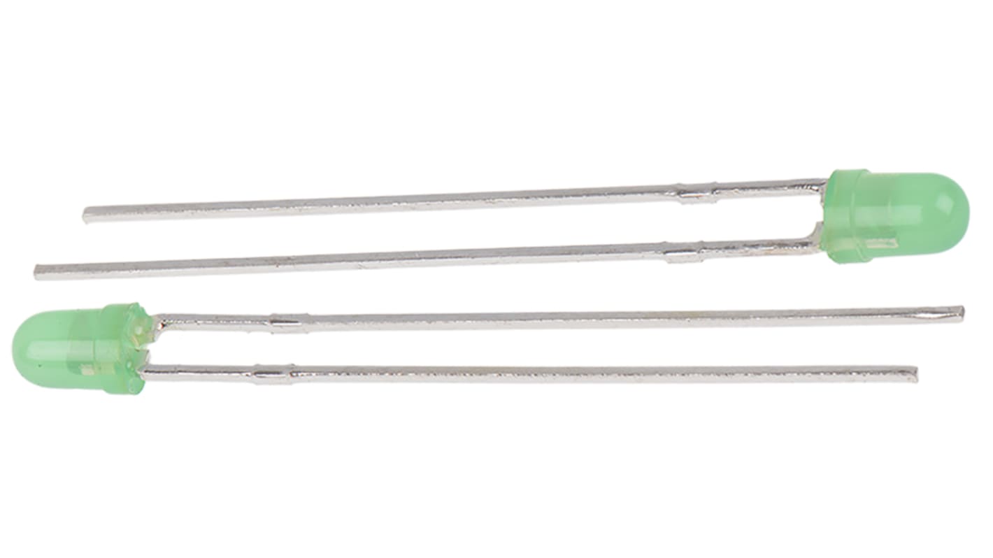 Kingbright LED, 緑, スルーホール実装, 3 mm 砲弾型 (T-1), L Kingbright LED, 緑, スルーホール実装, 3 mm 砲弾型 (T-1), L