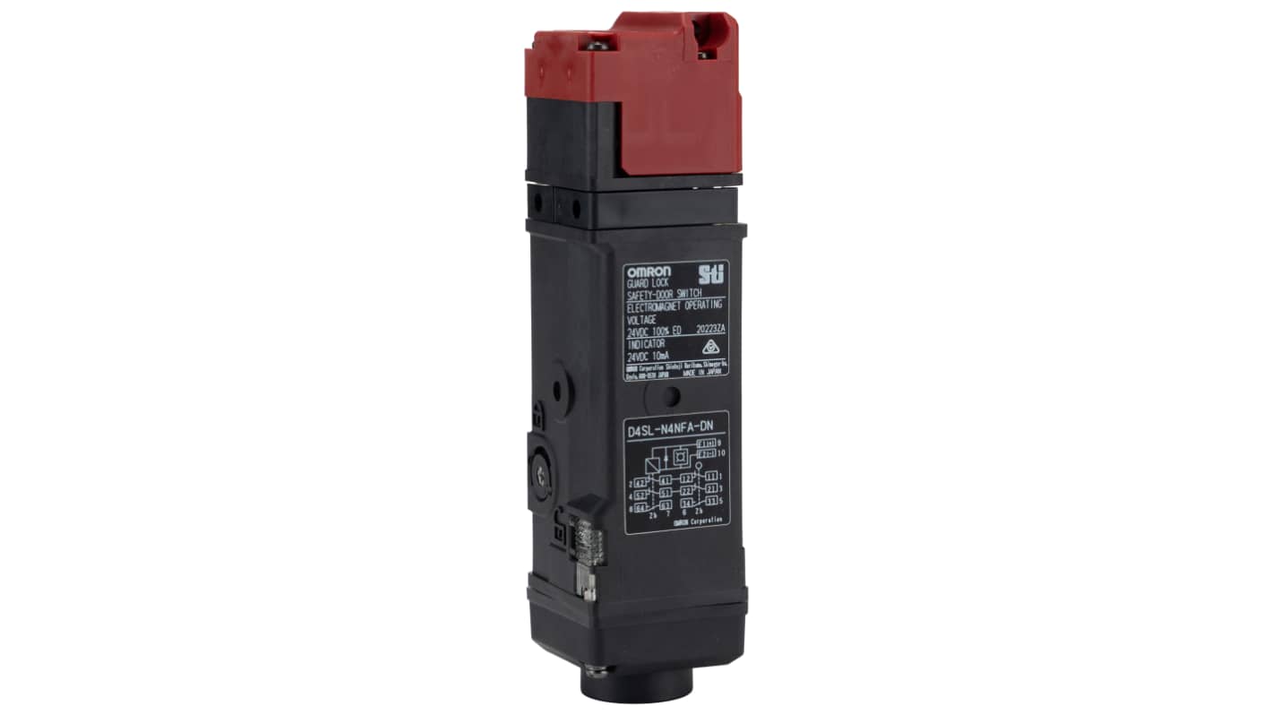 Omron D4SL-N Series Solenoid Interlock Switch, Power to Unlock, 24V dc, 2NC/NO + 2NC/NO