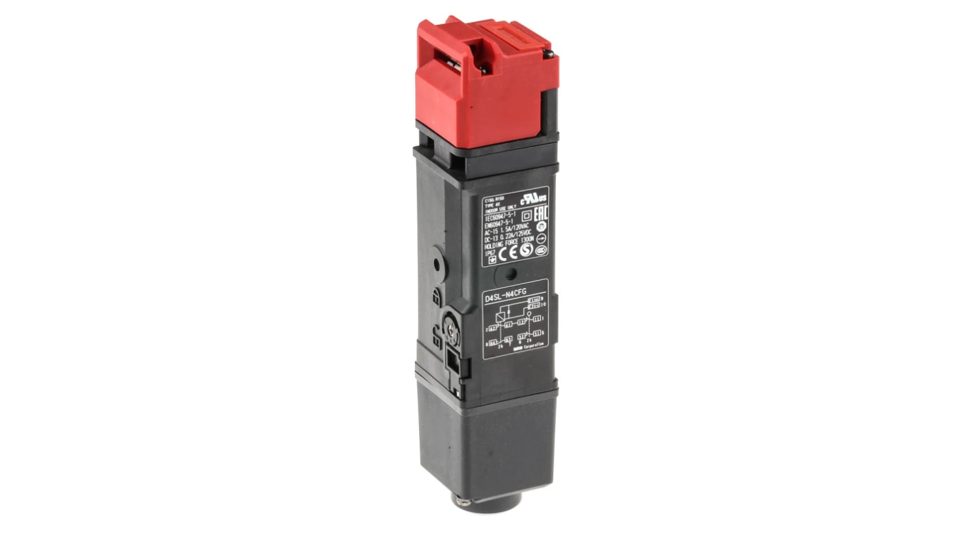 Omron D4SL-N Series Solenoid Interlock Switch, Power to Lock, 24V dc