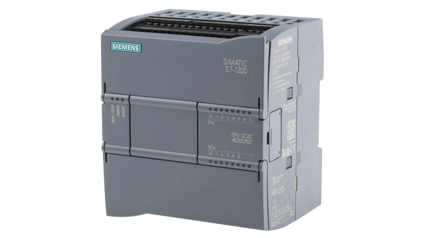 Rs-Online CPU PLC Siemens SIMATIC S7-1200 ingressi: 8 (digitale 2 interruttori come analogico) uscite: 6 (uscita digitale