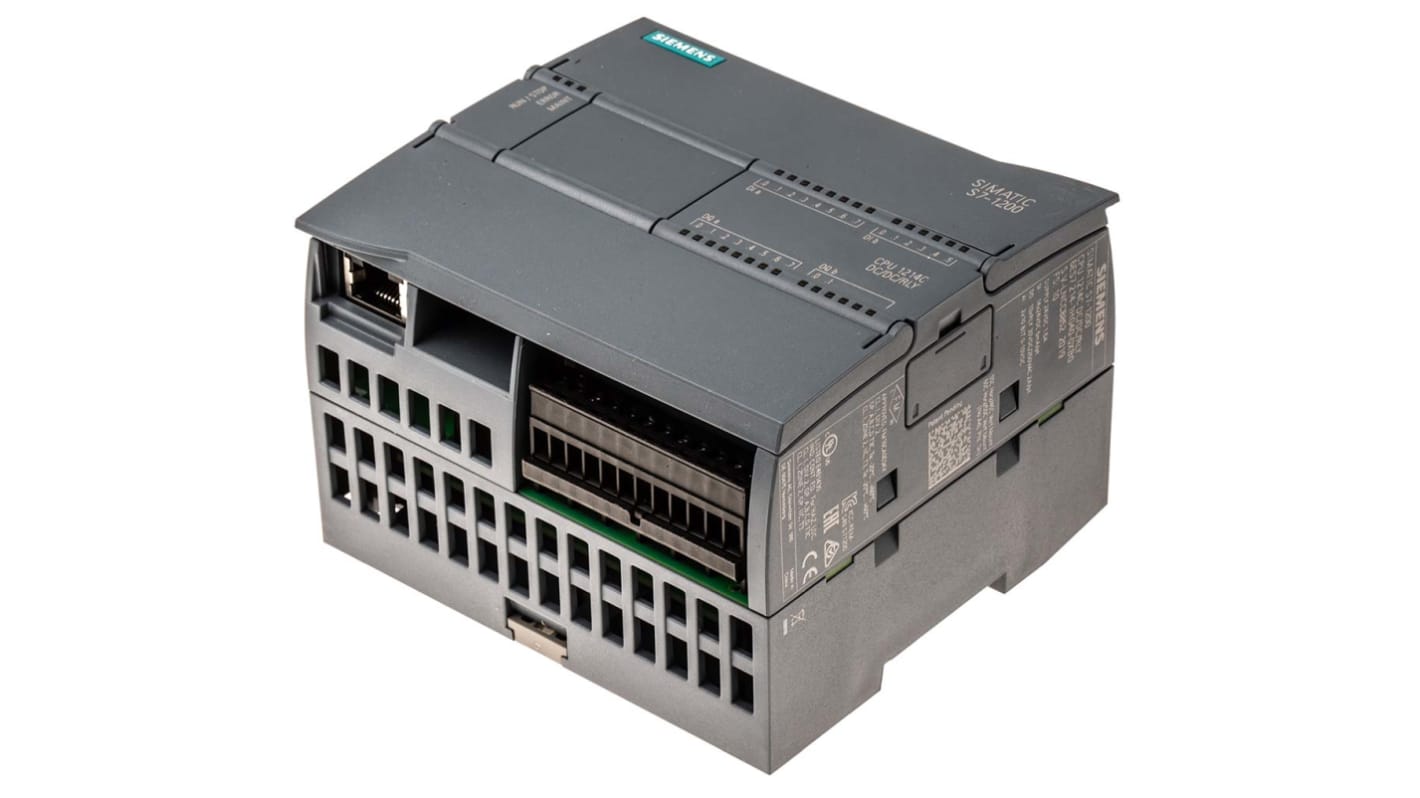 Siemens SIMATIC S7-1200 SPS CPU, 14 (Digital, 2 Schalter als Analog) Eing. / 14 Digitaleing. Digital, Relais Ausg.Typ /