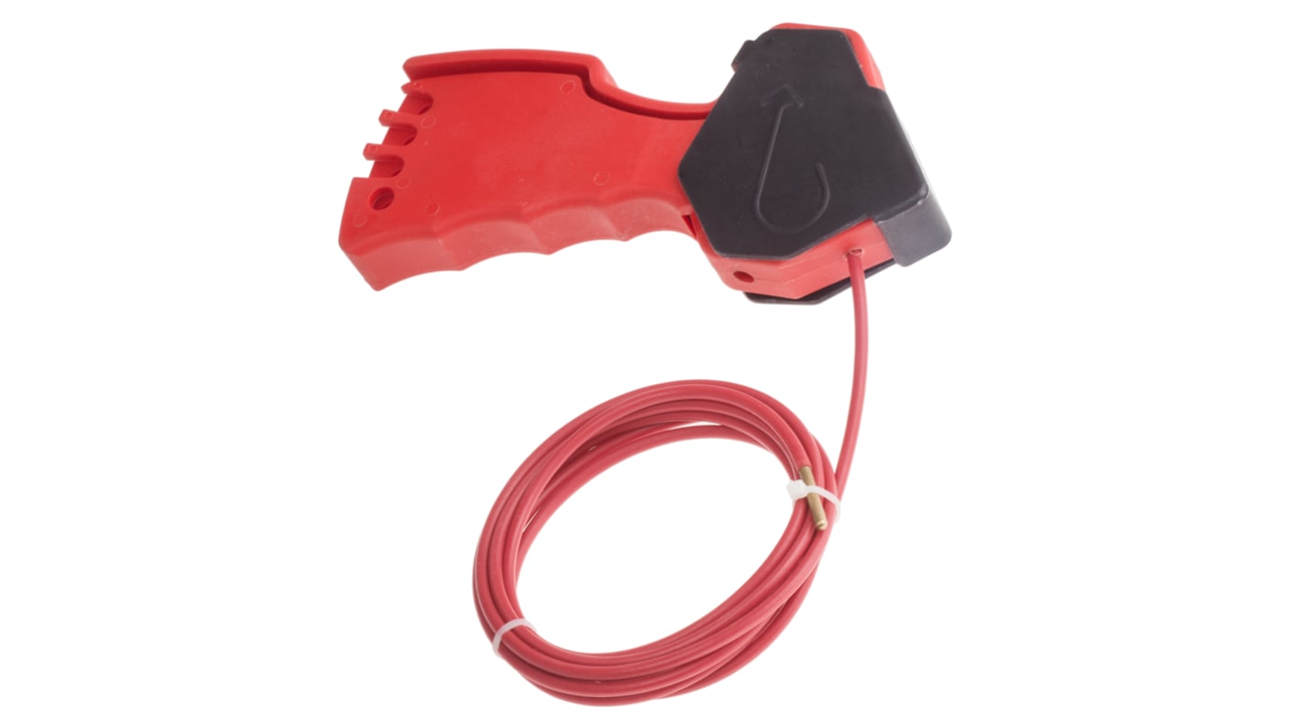 RS PRO Black, Red 6-Lock ABS, Nylon, Steel Squeezer Multipurpose Cable Lockout, 8mm Shackle