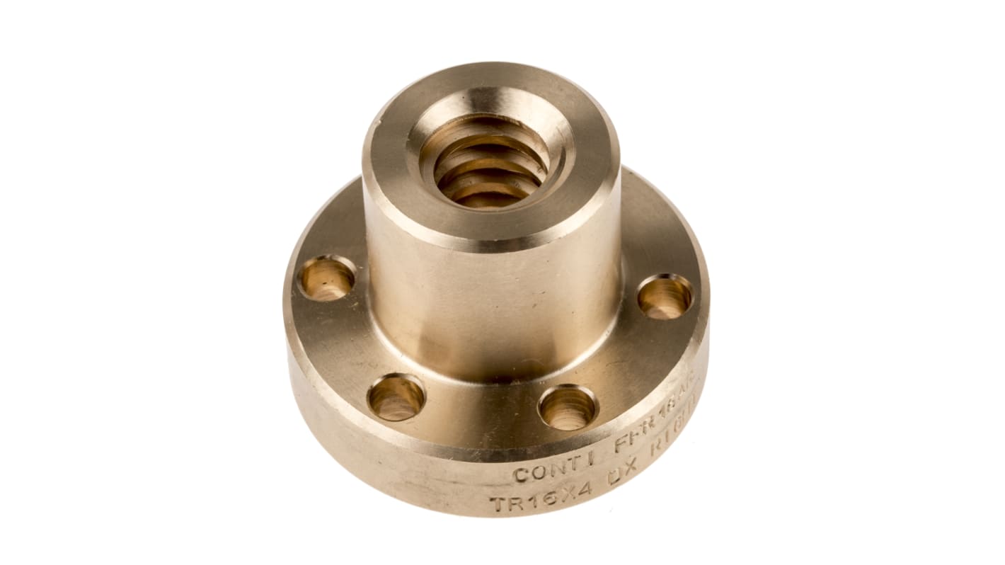 RS PRO Flanged Round Nut For Lead Screw, For Shaft Dia. 16mm