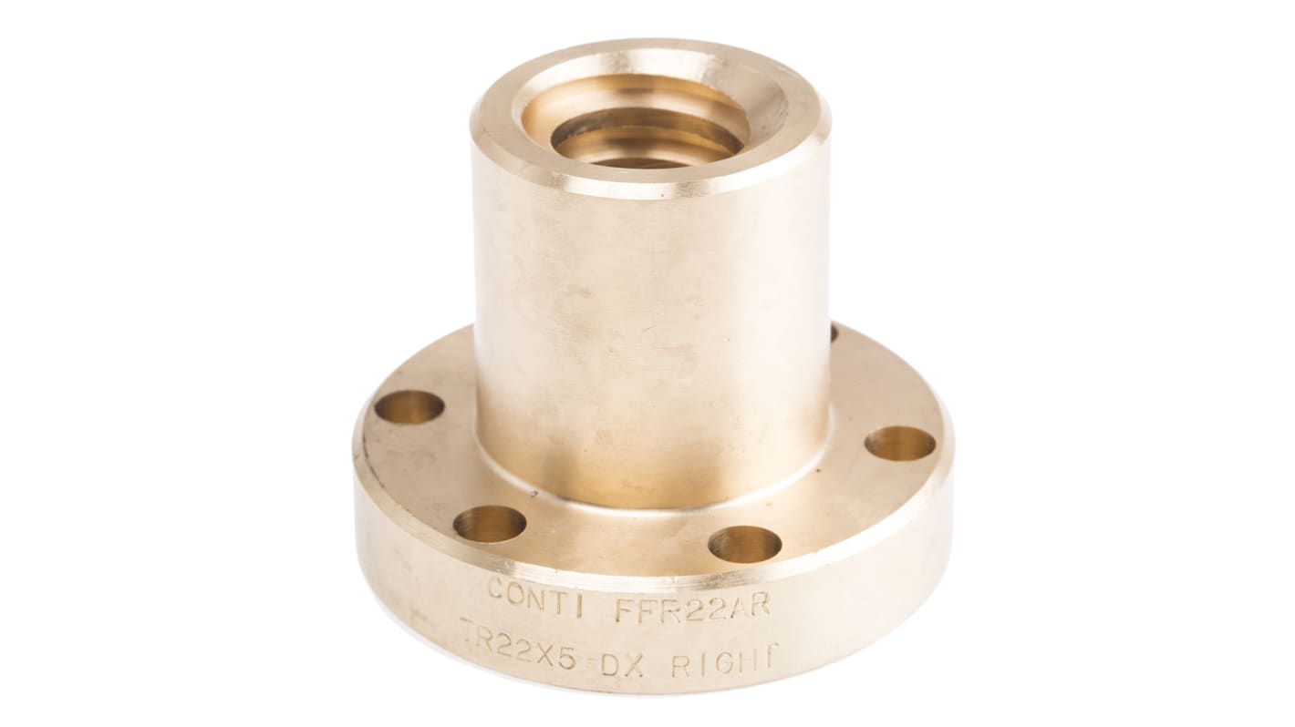 RS PRO Flanged Round Nut For Lead Screw, For Shaft Dia. 22mm