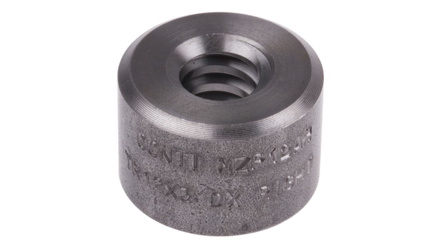 RS PRO Cylindrical Nut For Lead Screw, For Shaft Dia. 12mm