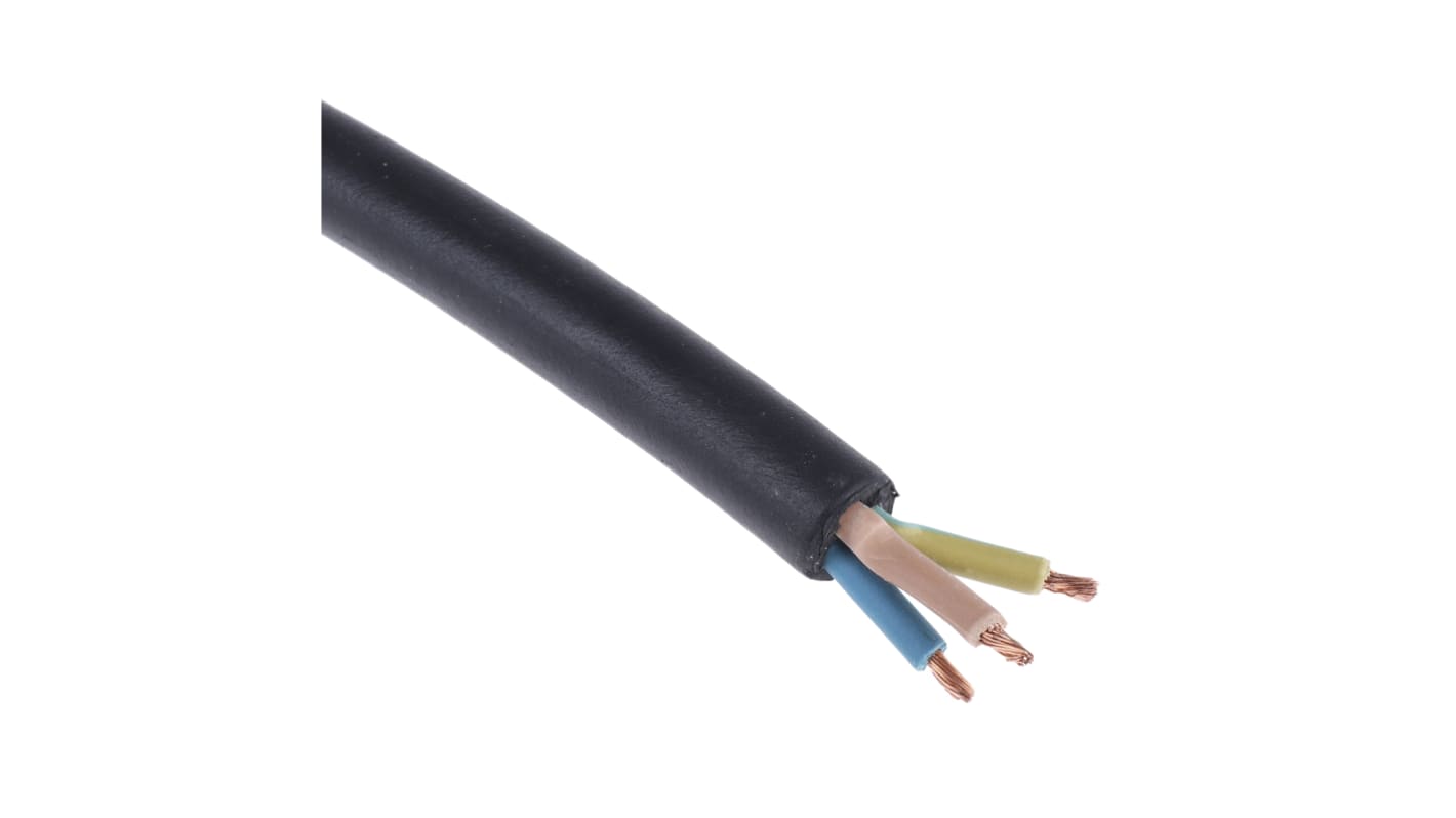 RS PRO, TRS, 100m 3 Core, Black CPE Power Cable +60°C