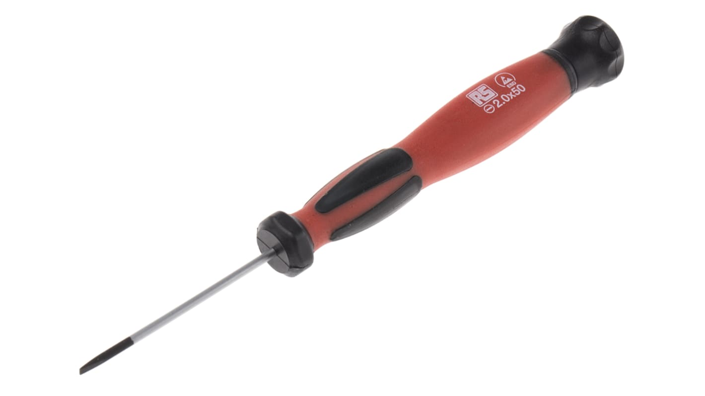RS PRO Flat  Screwdriver, 2 mm Tip, 50 mm Blade
