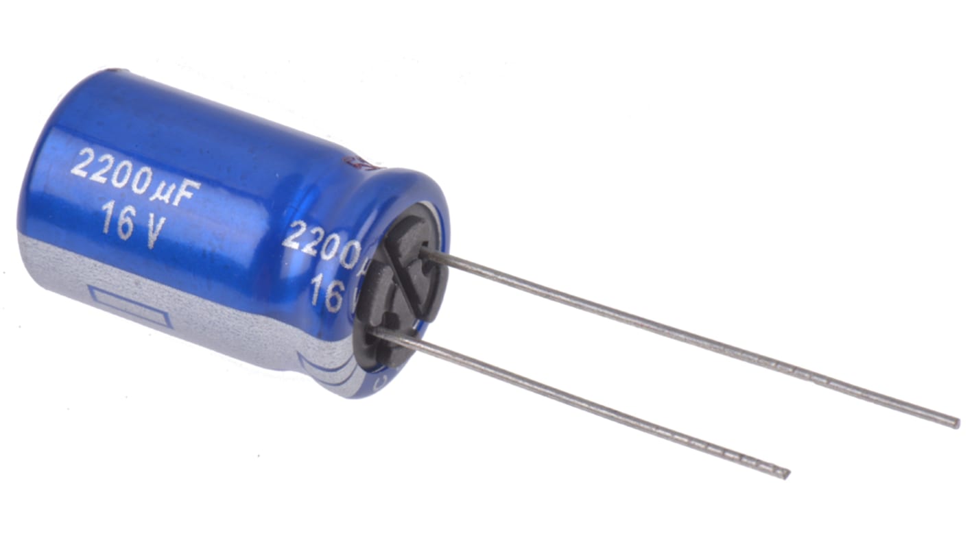Panasonic 2200μF Electrolytic Aluminium Electrolytic Capacitor 16V dc, Through Hole - ECA1CAM222X