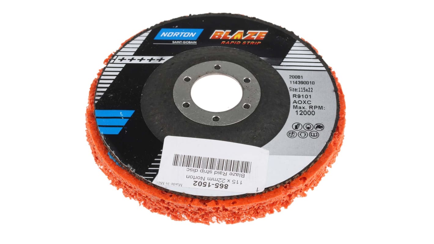 Norton Blaze Rapid Strip Ceramic Stripping Disc, 115mm, Medium Grade, 1 in pack