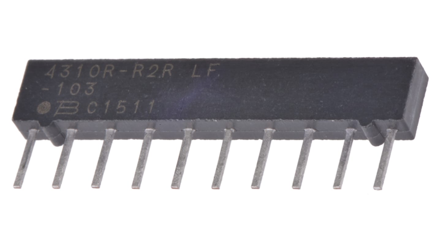 Bourns, 4300R 10kΩ ±2% R2R Ladder Through Hole Resistor Array, 16 Resistors, 1.25W total, SIP, Pin
