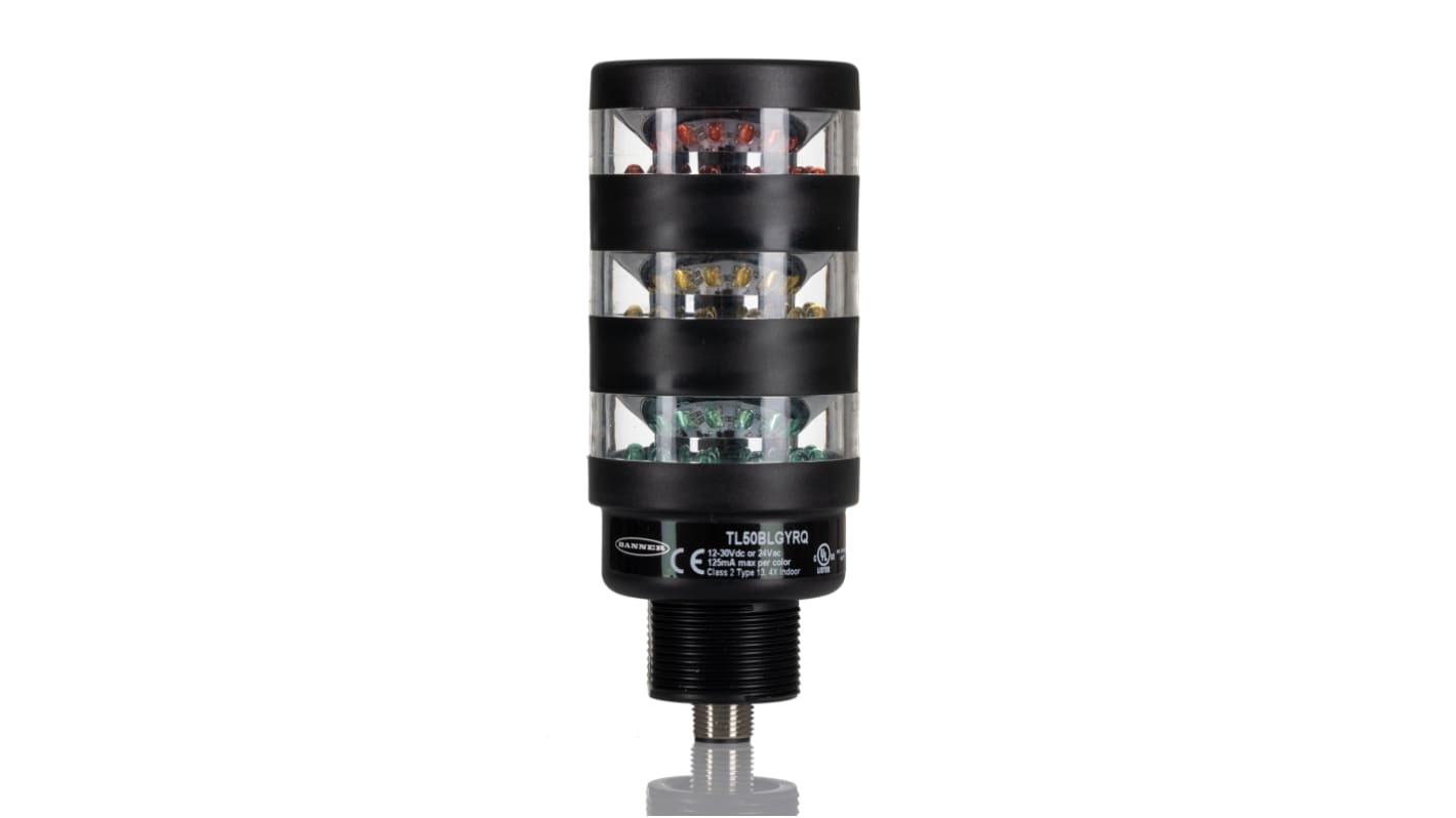 Banner TL50BL Series Red/Green/Yellow Signal Tower, 3 Lights, 12 → 30 V dc, Versatile Mount