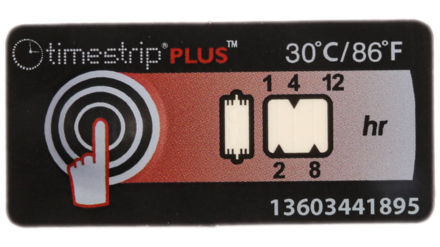 Timestrip Non-Reversible Temperature Label Indicator, 27°C to 30°C