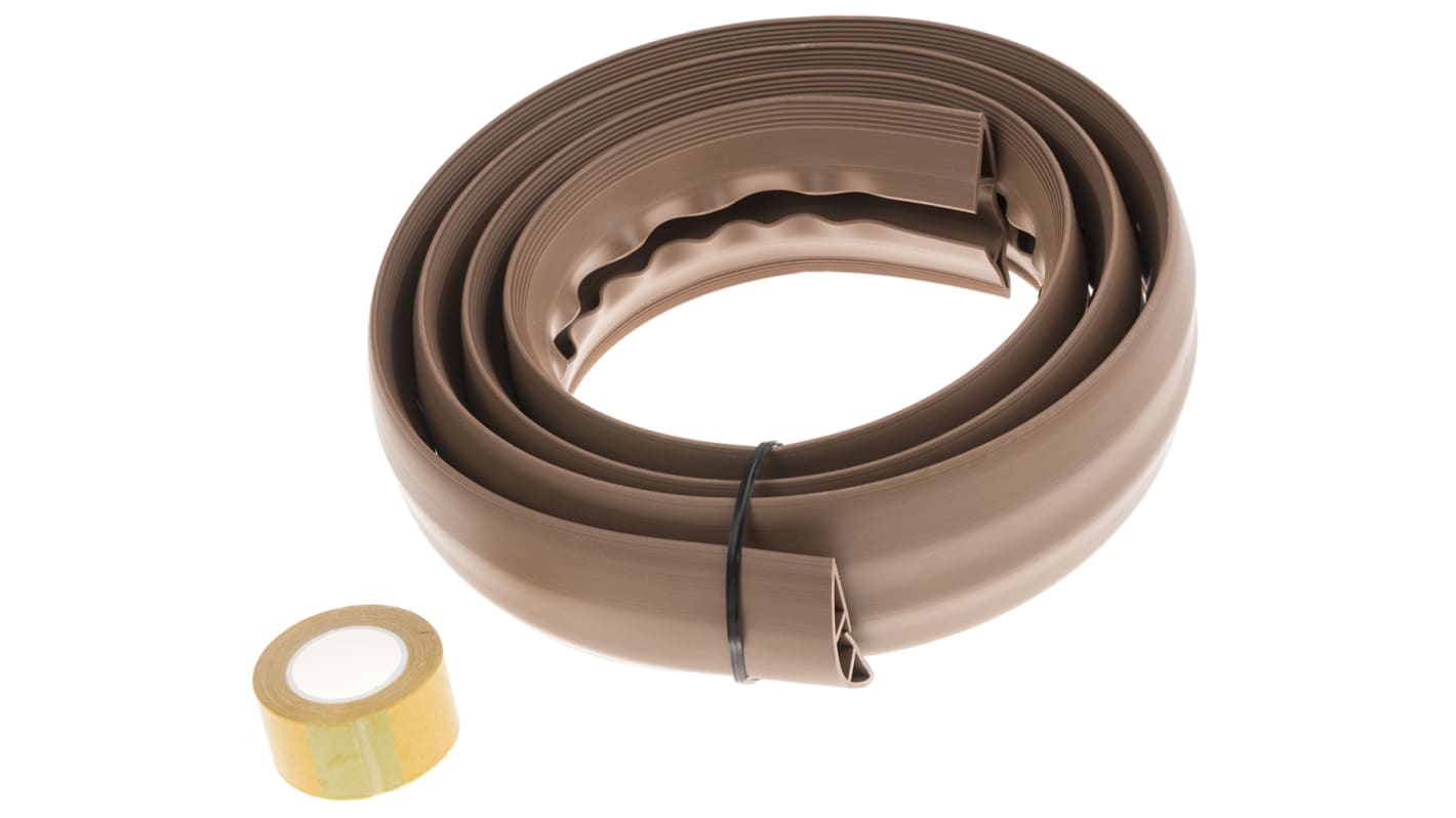 RS PRO 1.83m Brown Cable Cover in PVC, 14.8mm Inside dia.