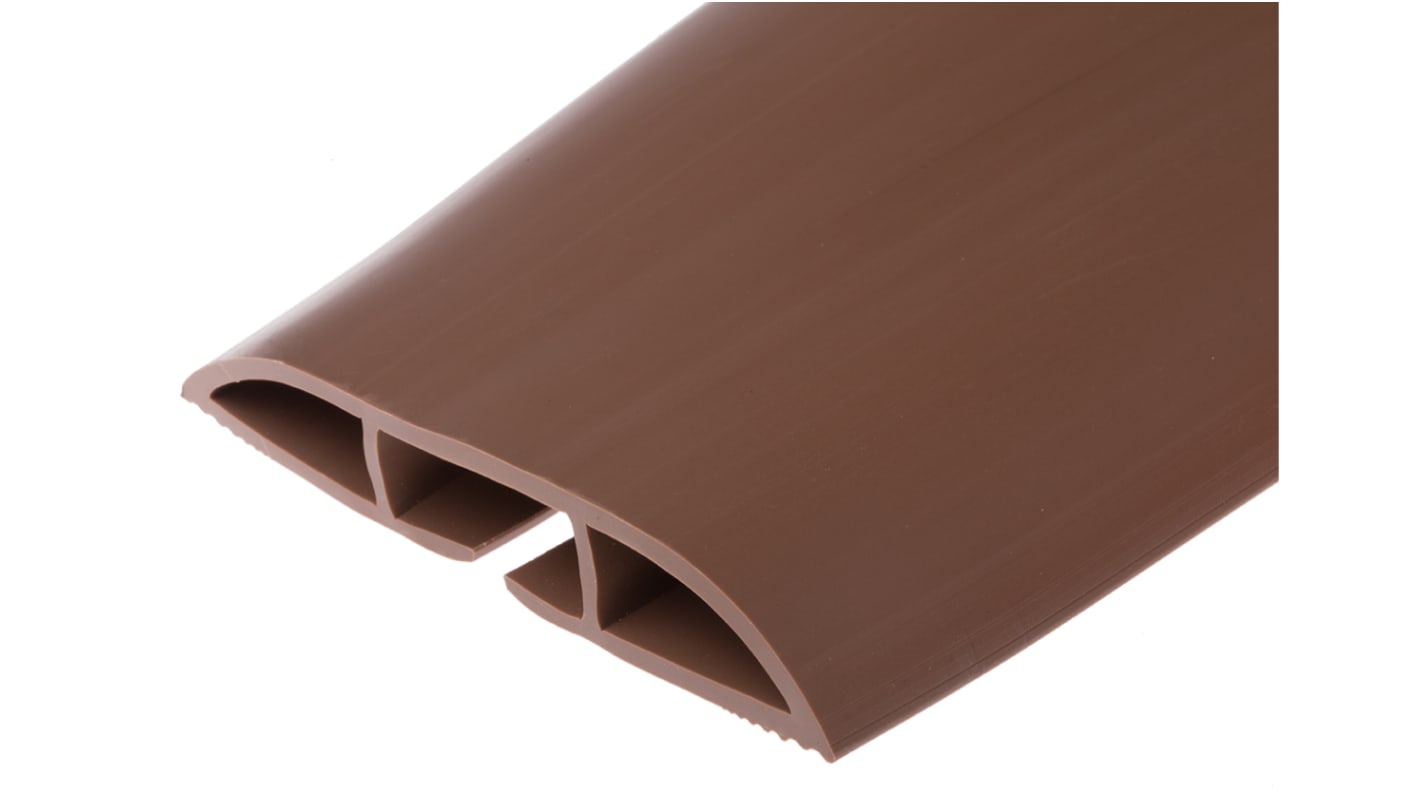 RS PRO 1.83m Brown Cable Cover in PVC, 29.4mm Inside dia.