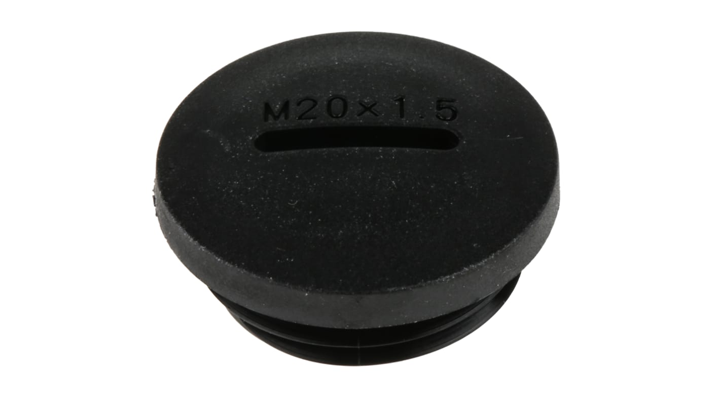 RS PRO Blanking Plug, M20, 19.9mm Hole Diameter, Nylon 66, 24mm Diameter, Threaded