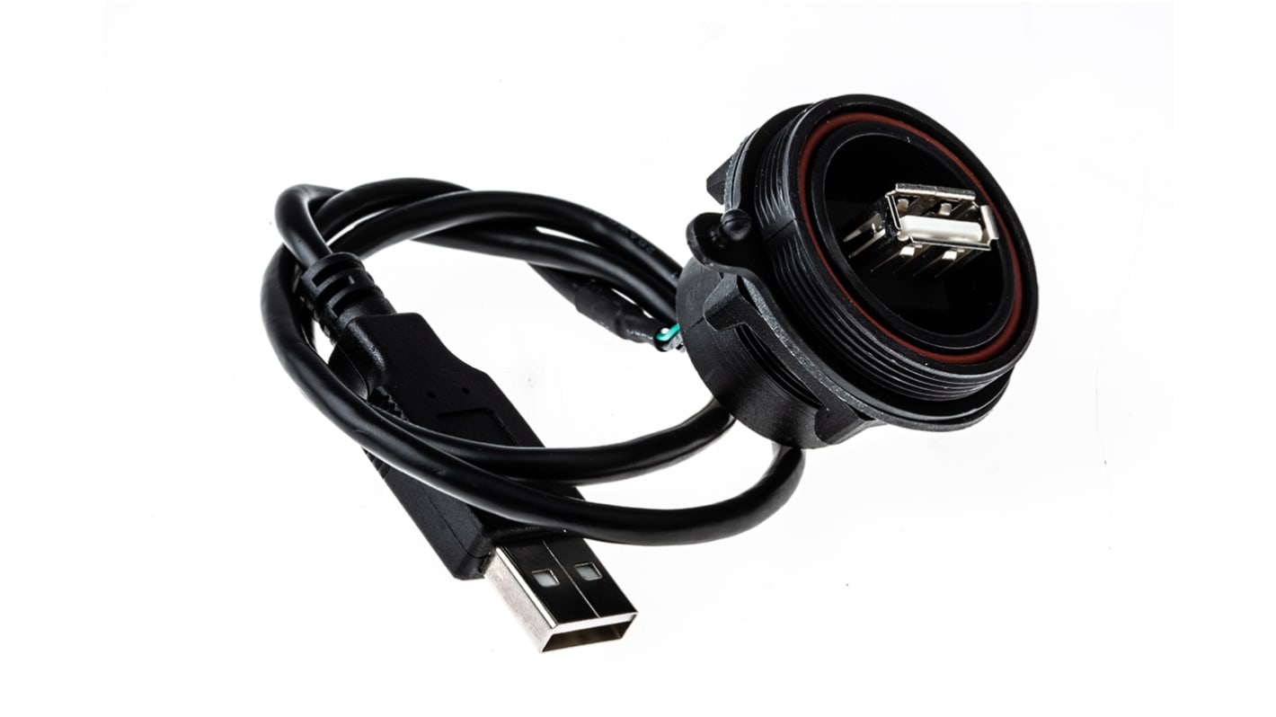 Connettore USB tipo A 2.0 Bulgin Maschio, Montaggio a pannello
