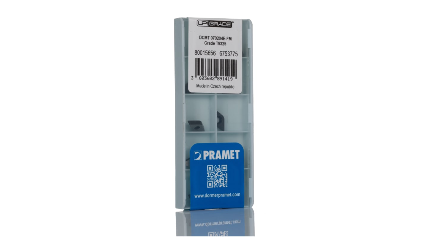 Pramet DCMT 93° Schneidplatteneinsatz Drehmaschinenteil für SDNCN EXT, H. 2.38mm, L. 7.8mm